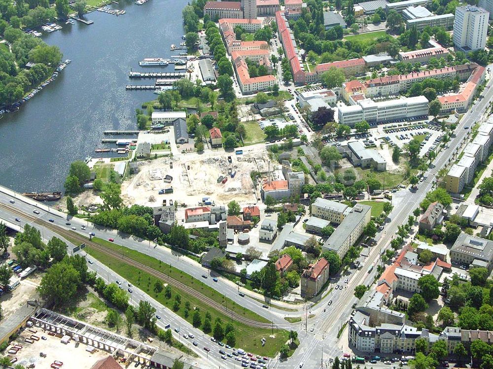 Potsdam / BRB aus der Vogelperspektive: Baustelle eines neuen Wohn -und Geschäftshauses