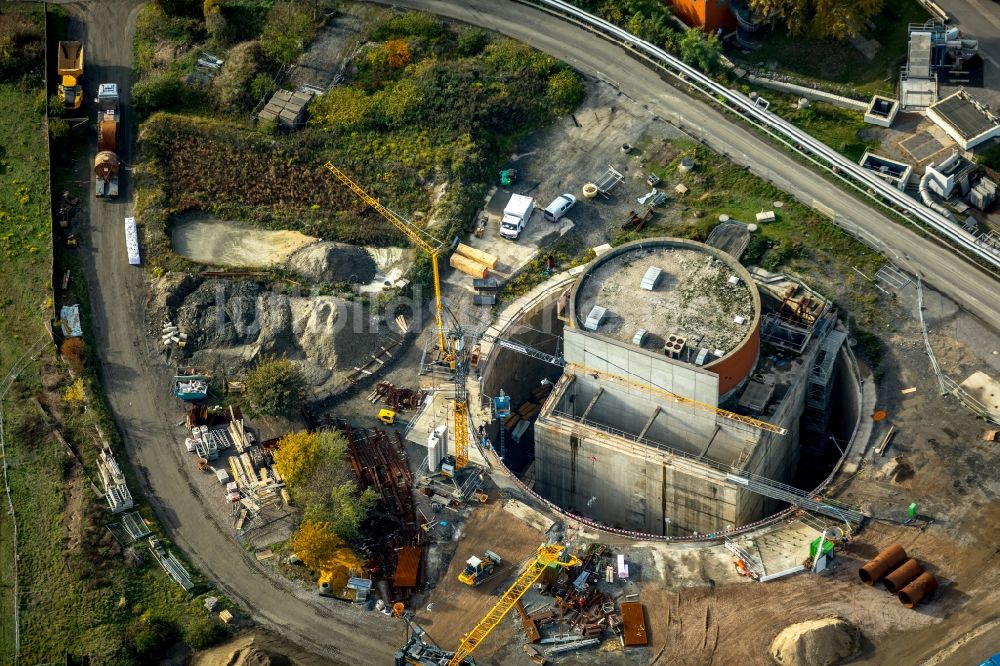 Luftbild Bottrop - Baustelle für eine neues Pumpwerk der Emschergenossenschaft in Bottrop im Bundesland Nordrhein-Westfalen