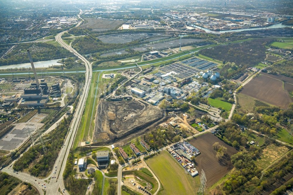 Luftbild Bottrop - Baustelle für eine neues Pumpwerk der Emschergenossenschaft in Bottrop im Bundesland Nordrhein-Westfalen