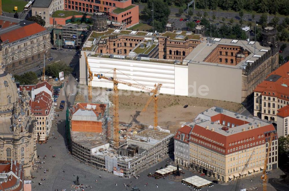 Luftaufnahme Dresden - Baustelle am Neumarkt