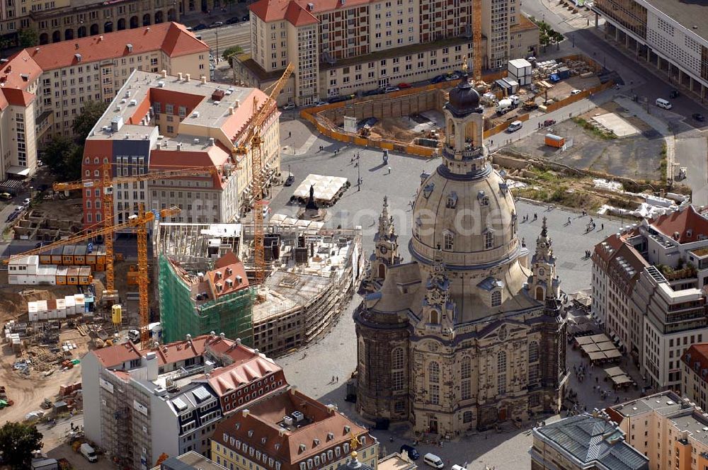 Luftbild DRESDEN - Baustelle am Neumarkt und Frauenkirche Dresden