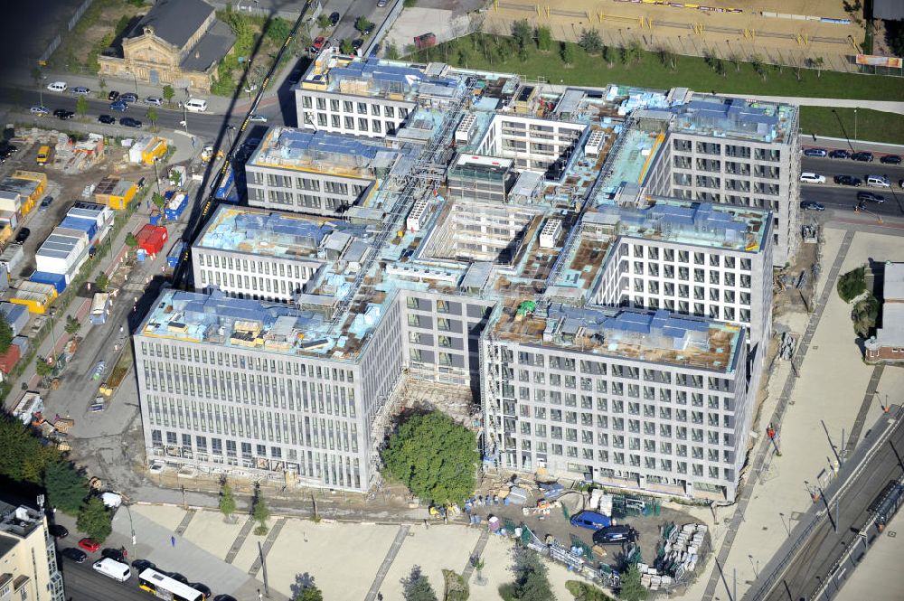 Luftbild Berlin - Baustelle Nordbahnhof Carrée in Berlin- Mitte