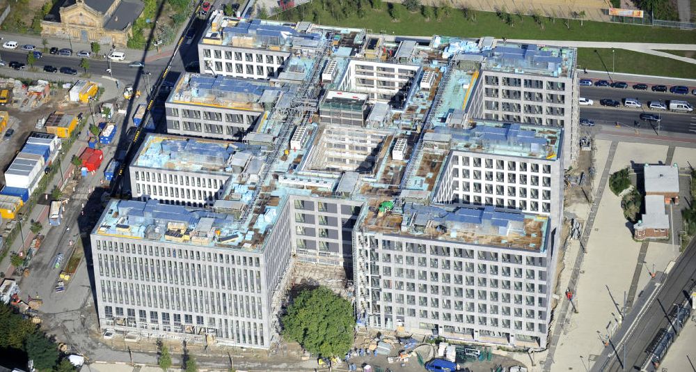 Luftaufnahme Berlin - Baustelle Nordbahnhof Carrée in Berlin- Mitte