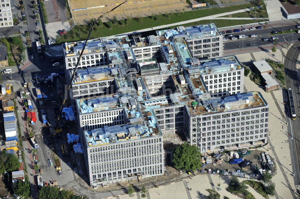 Luftbild Berlin - Baustelle Nordbahnhof Carrée in Berlin- Mitte