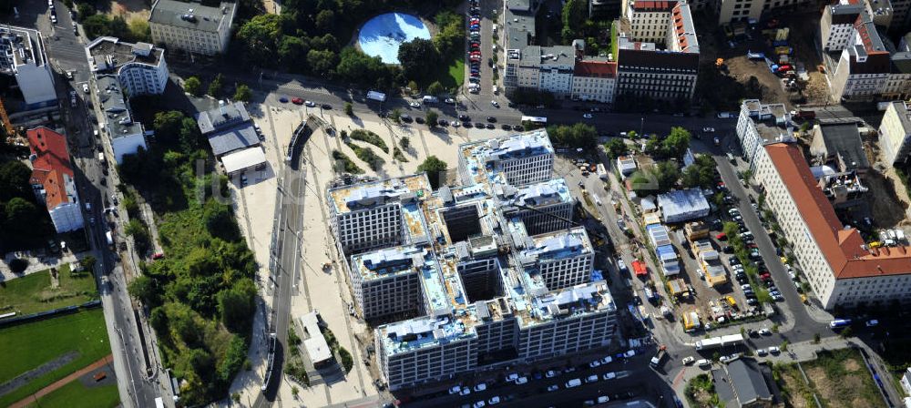 Berlin von oben - Baustelle Nordbahnhof Carrée in Berlin- Mitte