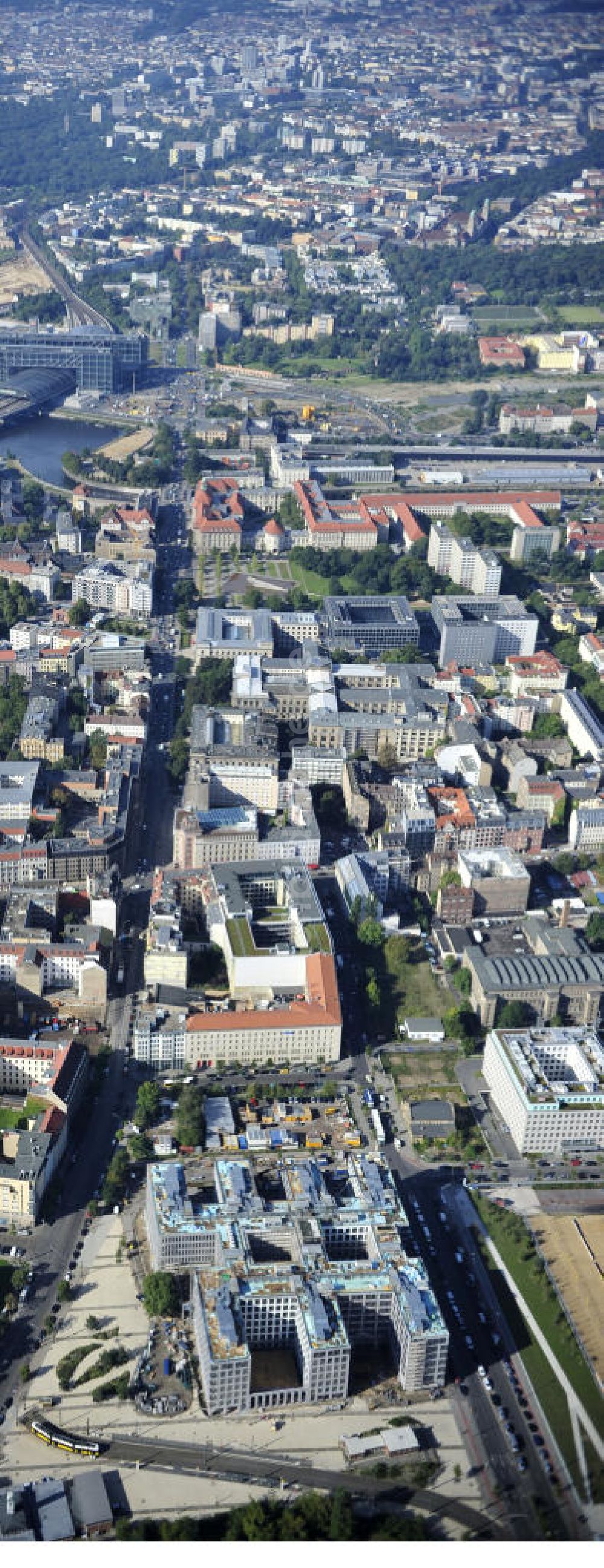 Luftaufnahme Berlin - Baustelle Nordbahnhof Carrée in Berlin- Mitte