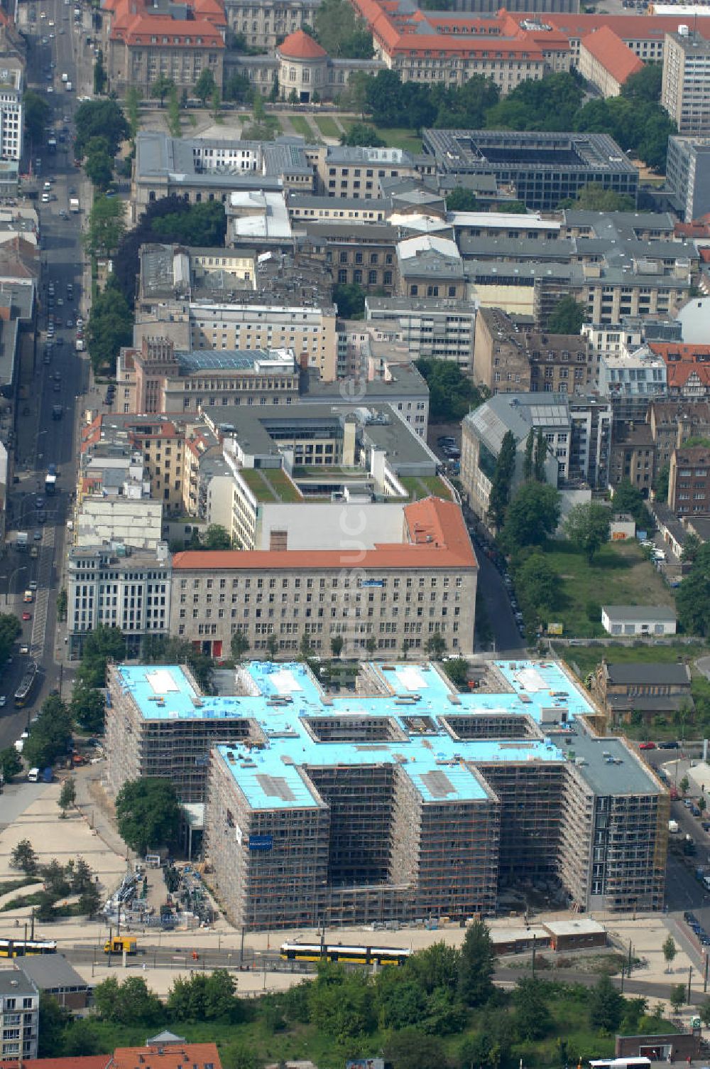 Luftbild Berlin - Baustelle Nordbahnhof Carree in Berlin