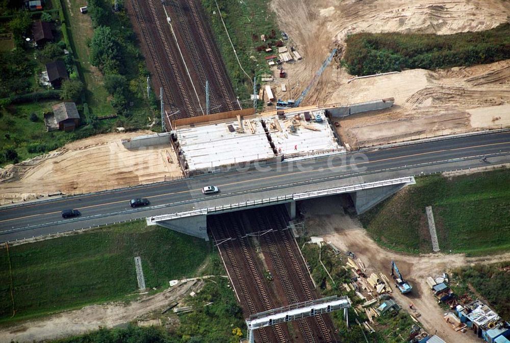 Mahlow (Brandenburg) von oben - Baustelle Ortsumfahrung Mahlow - Mahlow (Brandenburg