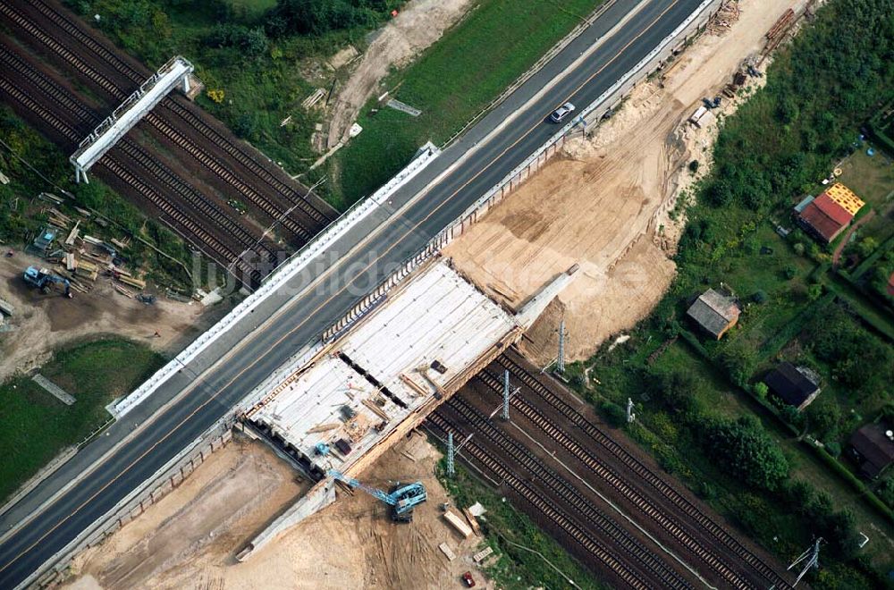 Mahlow (Brandenburg) aus der Vogelperspektive: Baustelle Ortsumfahrung Mahlow - Mahlow (Brandenburg