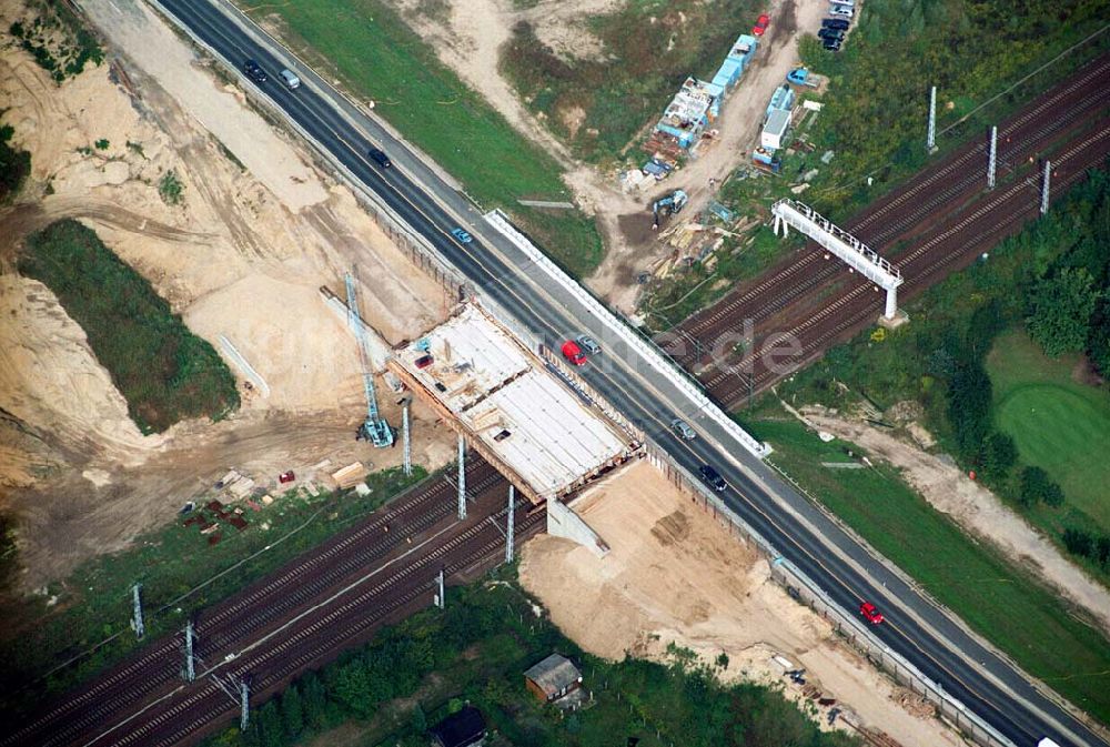 Mahlow (Brandenburg) von oben - Baustelle Ortsumfahrung Mahlow - Mahlow (Brandenburg