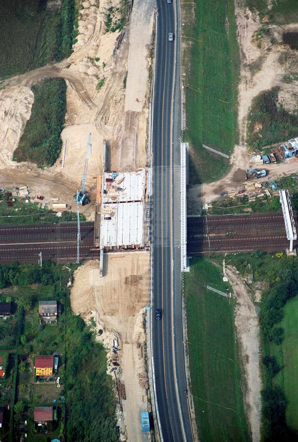 Mahlow (Brandenburg) aus der Vogelperspektive: Baustelle Ortsumfahrung Mahlow - Mahlow (Brandenburg