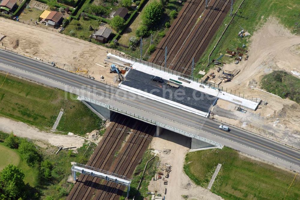 Luftbild Mahlow - Baustelle Ortsumfahrung Mahlow - Mahlow (Brandenburg