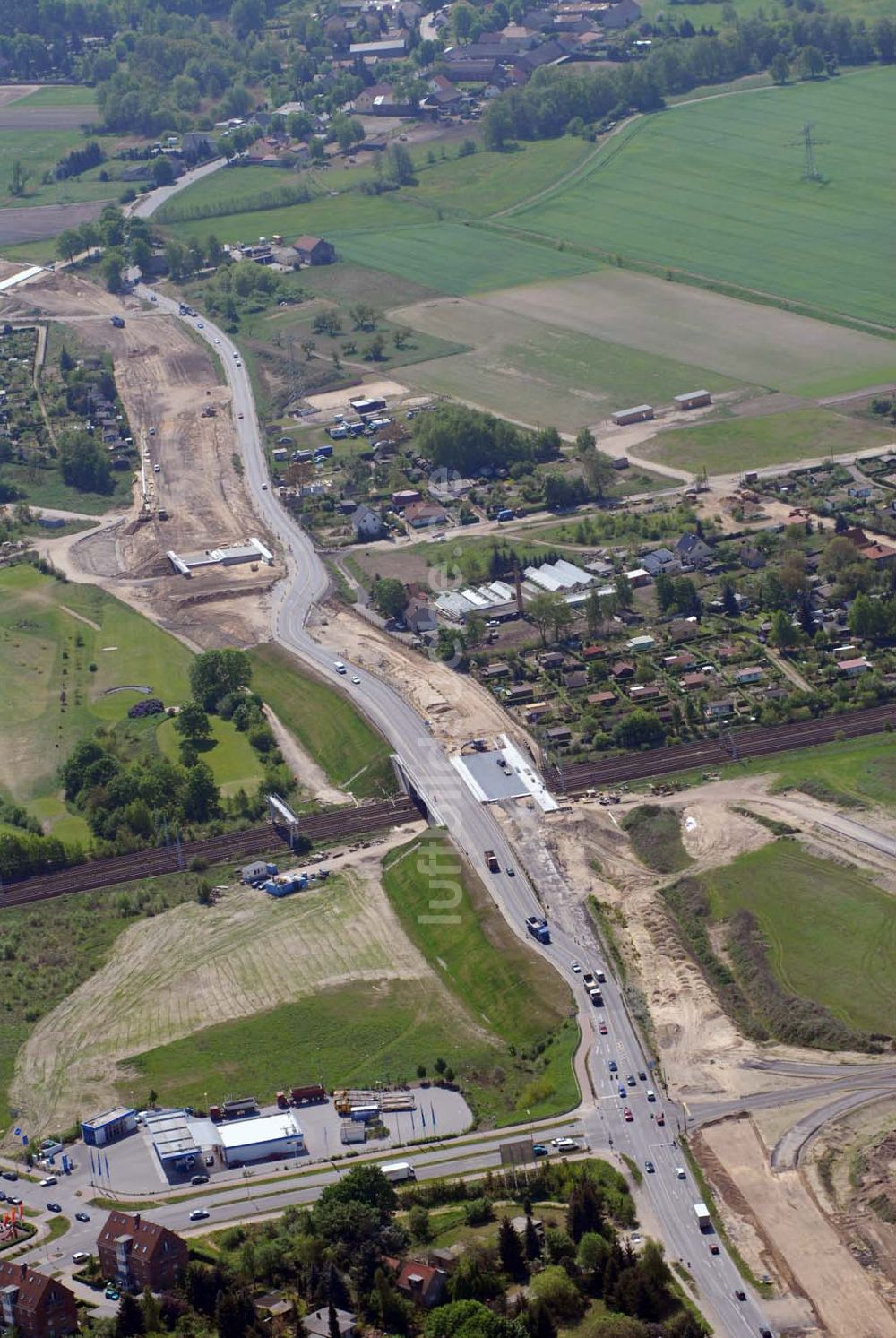 Mahlow aus der Vogelperspektive: Baustelle Ortsumfahrung Mahlow - Mahlow (Brandenburg