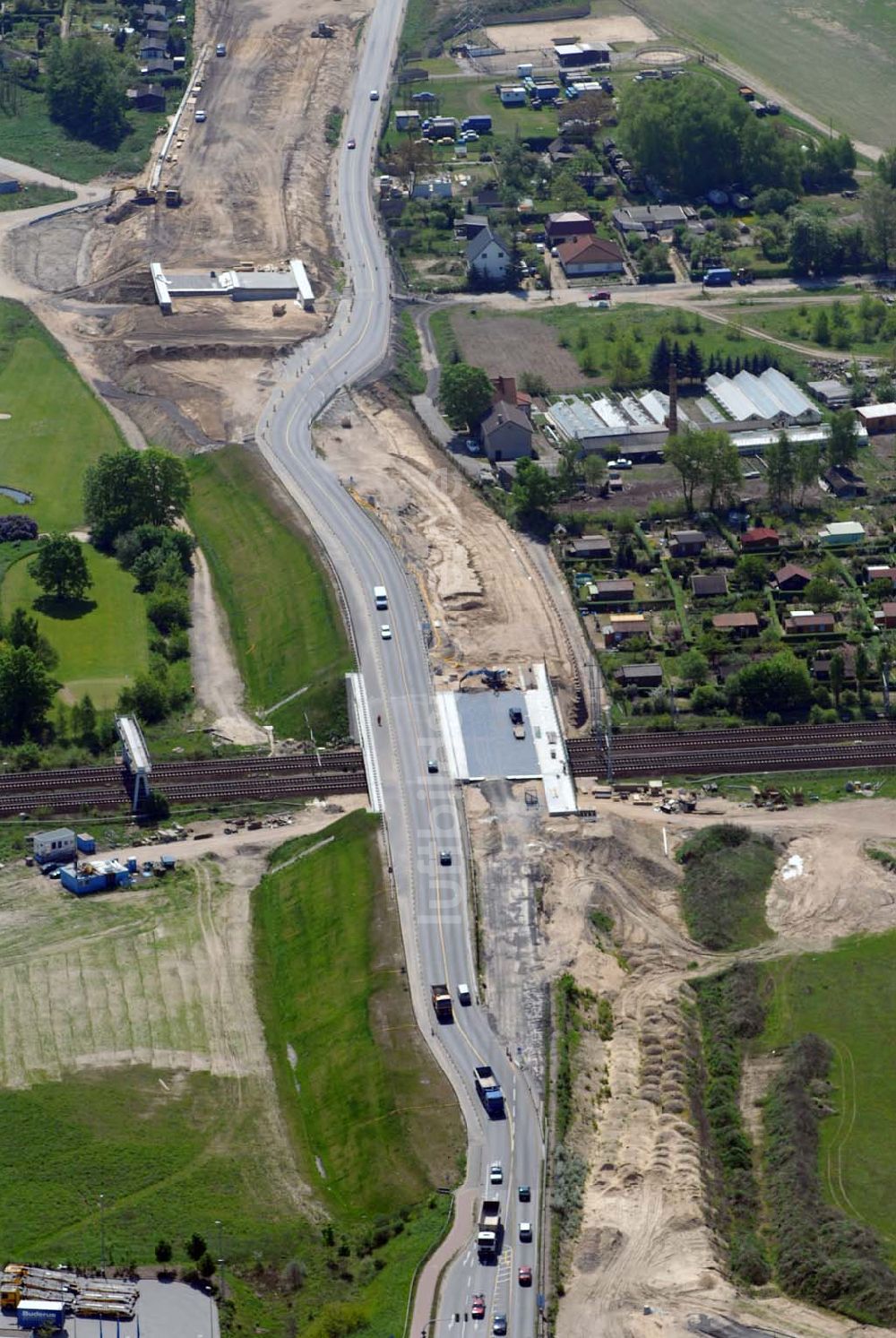 Luftbild Mahlow - Baustelle Ortsumfahrung Mahlow - Mahlow (Brandenburg