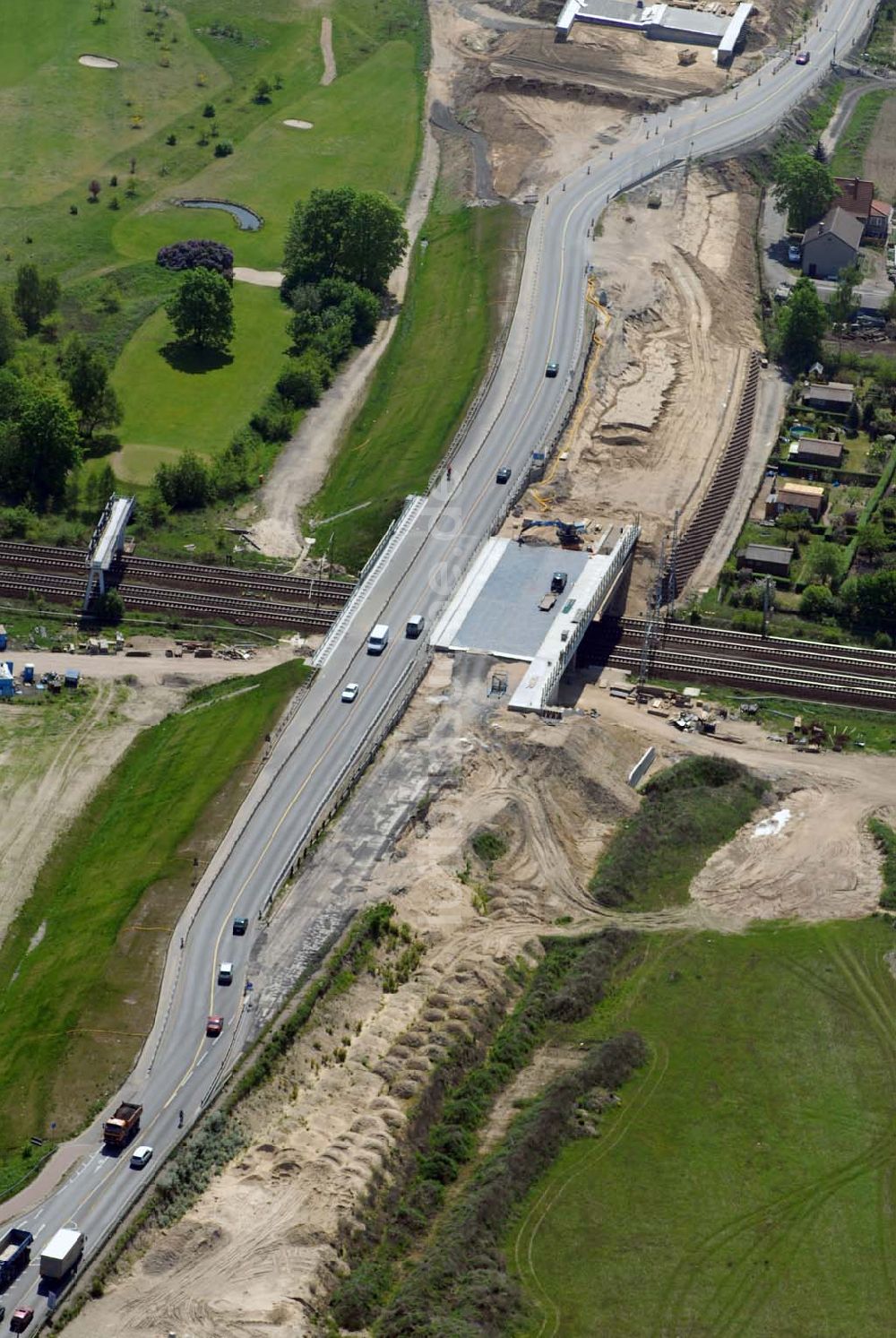 Luftbild Mahlow - Baustelle Ortsumfahrung Mahlow - Mahlow (Brandenburg