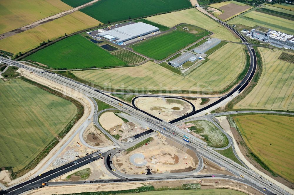 Bernburg von oben - Baustelle Ortsumgehung B 6n und BA 14 Bernburg in Sachsen-Anhalt