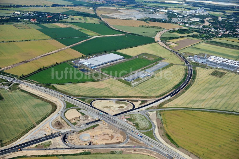 Bernburg aus der Vogelperspektive: Baustelle Ortsumgehung B 6n und BA 14 Bernburg in Sachsen-Anhalt