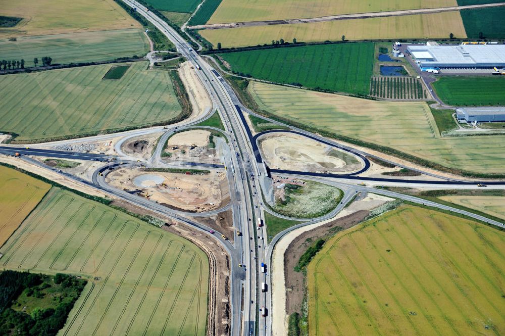 Bernburg aus der Vogelperspektive: Baustelle Ortsumgehung B 6n und BA 14 Bernburg in Sachsen-Anhalt