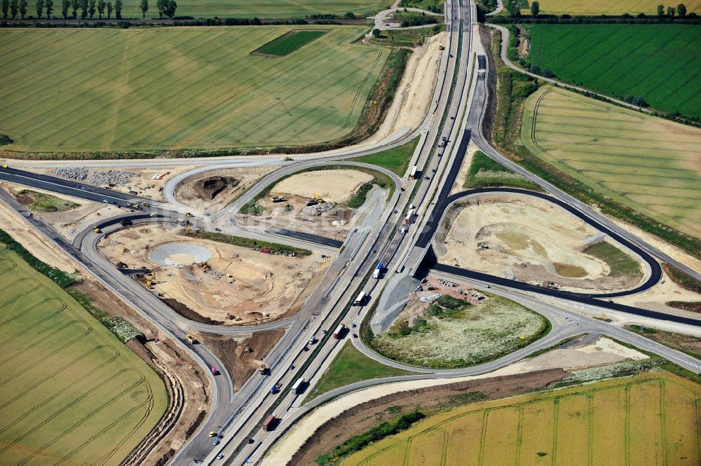 Luftbild Bernburg - Baustelle Ortsumgehung B 6n und BA 14 Bernburg in Sachsen-Anhalt