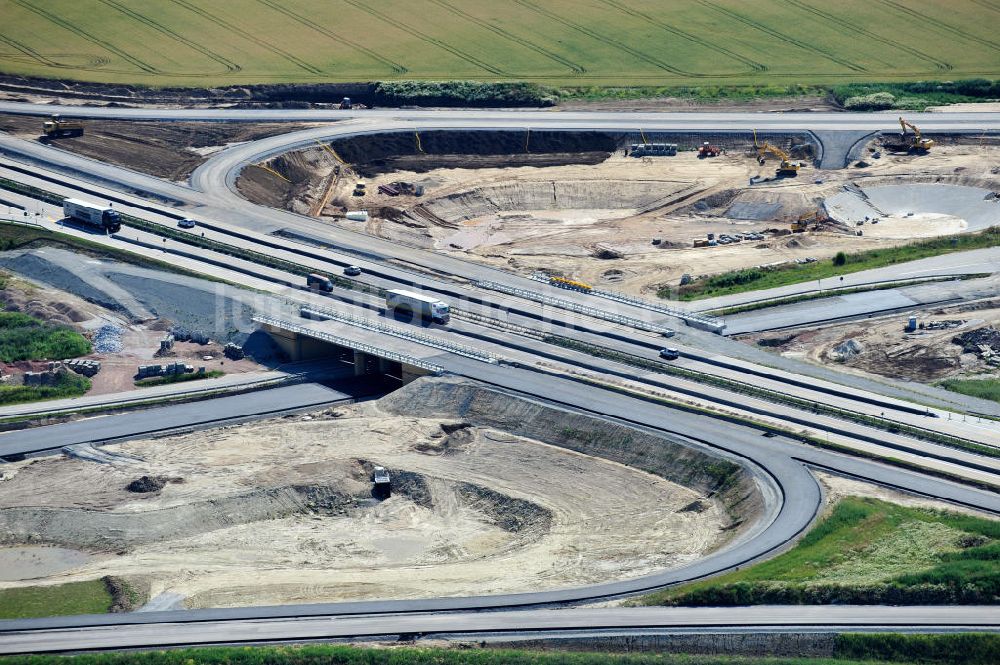 Bernburg von oben - Baustelle Ortsumgehung B 6n und BA 14 Bernburg in Sachsen-Anhalt