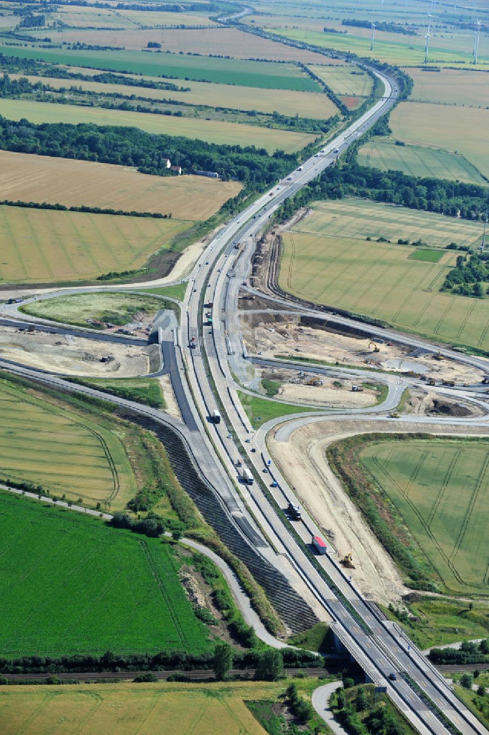 Luftbild Bernburg - Baustelle Ortsumgehung B 6n und BA 14 Bernburg in Sachsen-Anhalt