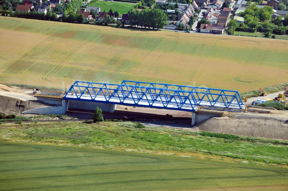 Bernburg aus der Vogelperspektive: Baustelle Ortsumgehung B 6n und BA 14 Bernburg in Sachsen-Anhalt