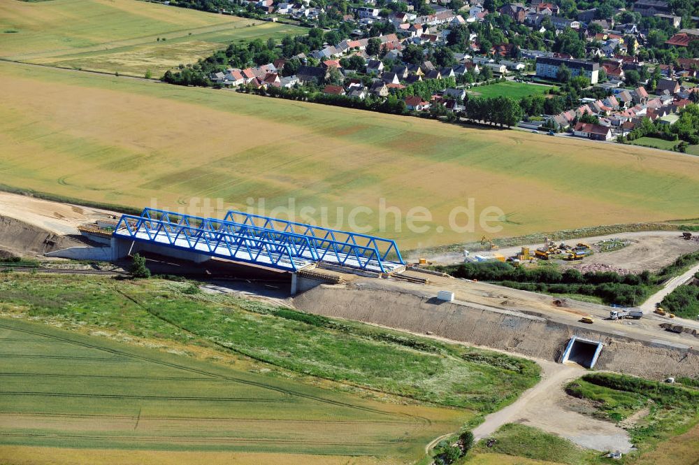 Luftaufnahme Bernburg - Baustelle Ortsumgehung B 6n und BA 14 Bernburg in Sachsen-Anhalt