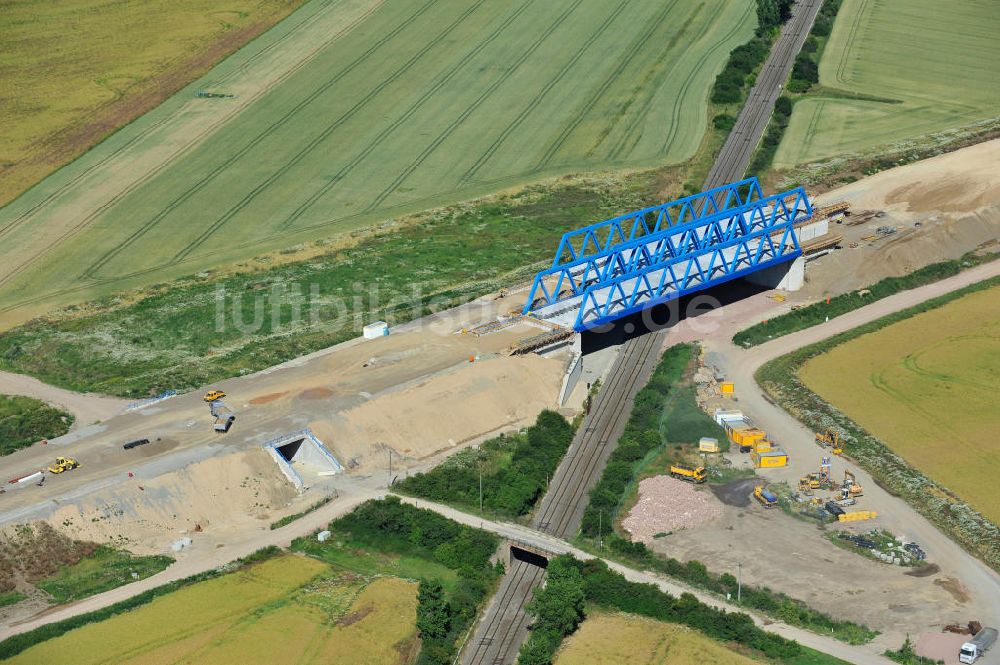 Luftbild Bernburg - Baustelle Ortsumgehung B 6n und BA 14 Bernburg in Sachsen-Anhalt