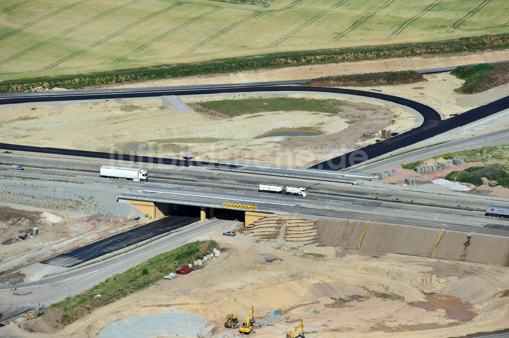 Luftbild Bernburg - Baustelle Ortsumgehung B 6n und BA 14 Bernburg in Sachsen-Anhalt