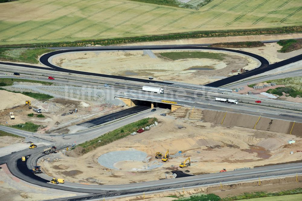 Luftaufnahme Bernburg - Baustelle Ortsumgehung B 6n und BA 14 Bernburg in Sachsen-Anhalt