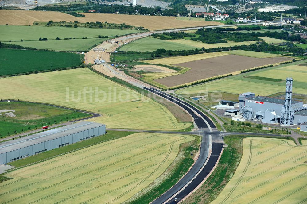 Luftbild Bernburg - Baustelle Ortsumgehung B 6n und BA 14 Bernburg in Sachsen-Anhalt