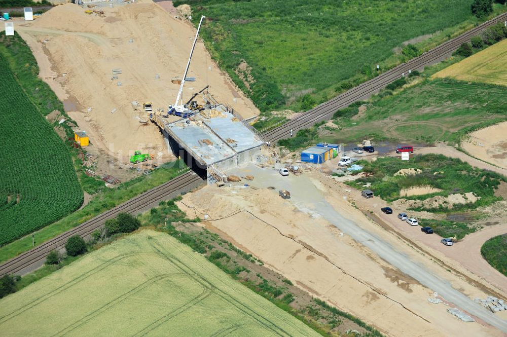 Luftbild Bernburg - Baustelle Ortsumgehung B 6n und BA 14 Bernburg in Sachsen-Anhalt