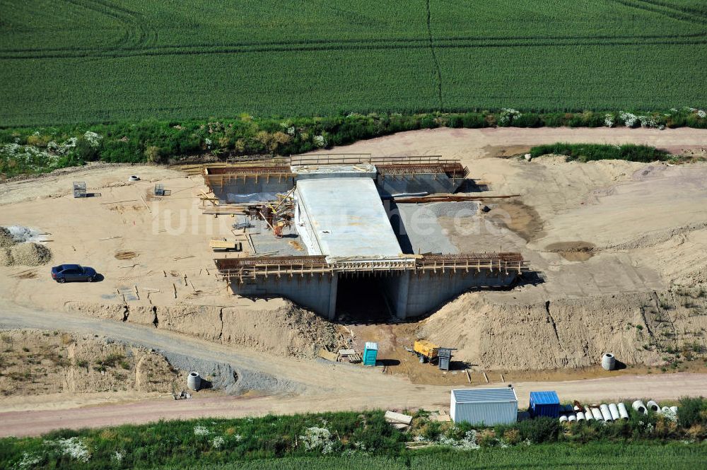 Luftaufnahme Bernburg - Baustelle Ortsumgehung B 6n und BA 14 Bernburg in Sachsen-Anhalt