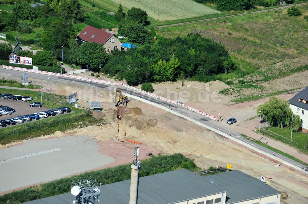 Luftbild Bernburg - Baustelle Ortsumgehung B 6n und BA 14 Bernburg in Sachsen-Anhalt