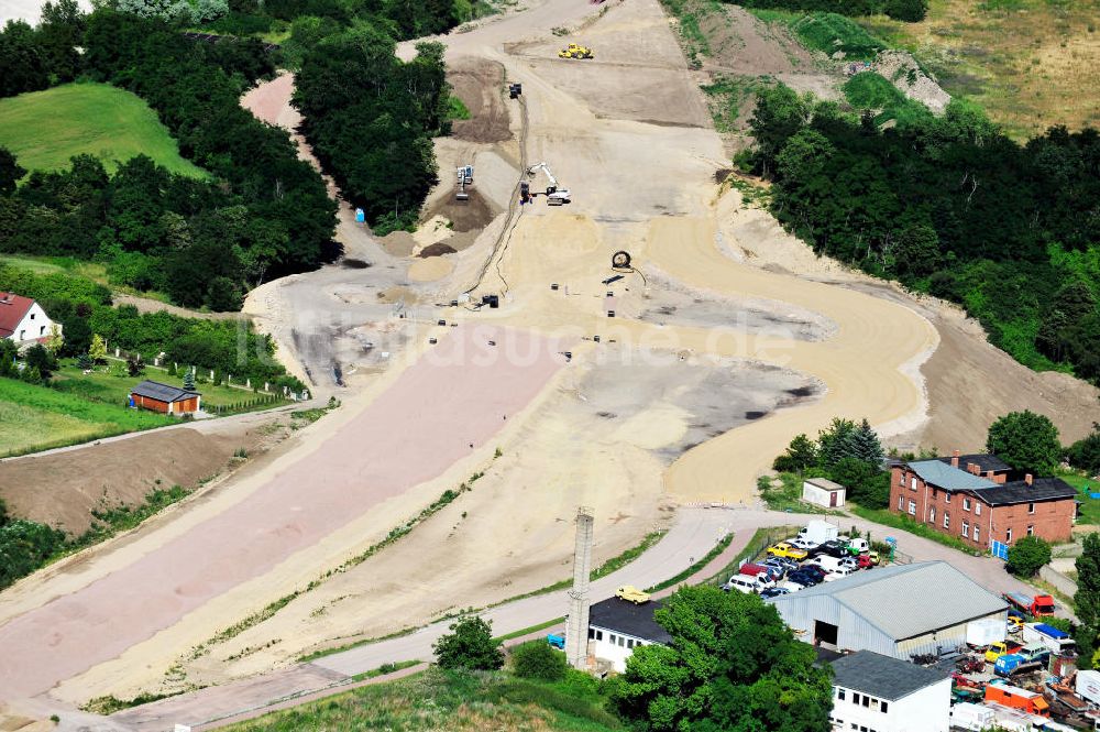 Luftaufnahme Bernburg - Baustelle Ortsumgehung B 6n und BA 14 Bernburg in Sachsen-Anhalt