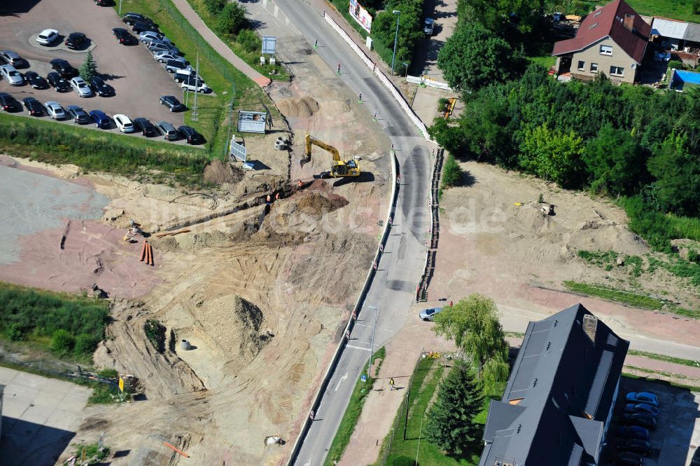 Bernburg aus der Vogelperspektive: Baustelle Ortsumgehung B 6n und BA 14 Bernburg in Sachsen-Anhalt