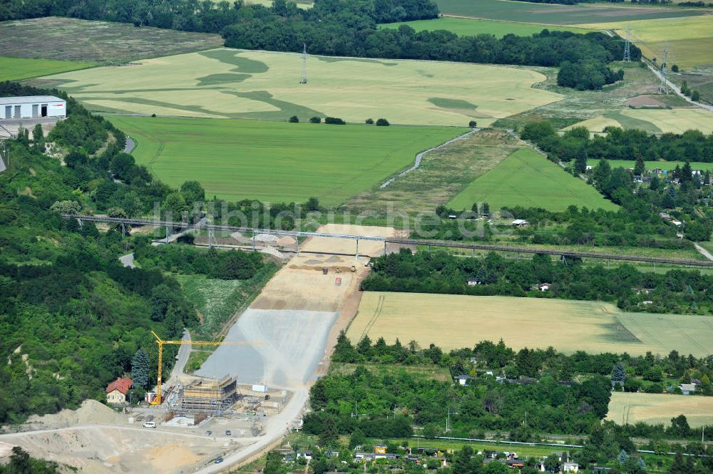 Luftaufnahme Bernburg - Baustelle Ortsumgehung B 6n und BA 14 Bernburg in Sachsen-Anhalt