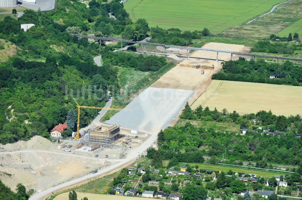 Bernburg aus der Vogelperspektive: Baustelle Ortsumgehung B 6n und BA 14 Bernburg in Sachsen-Anhalt