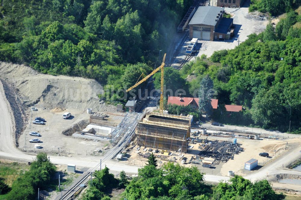 Luftaufnahme Bernburg - Baustelle Ortsumgehung B 6n und BA 14 Bernburg in Sachsen-Anhalt