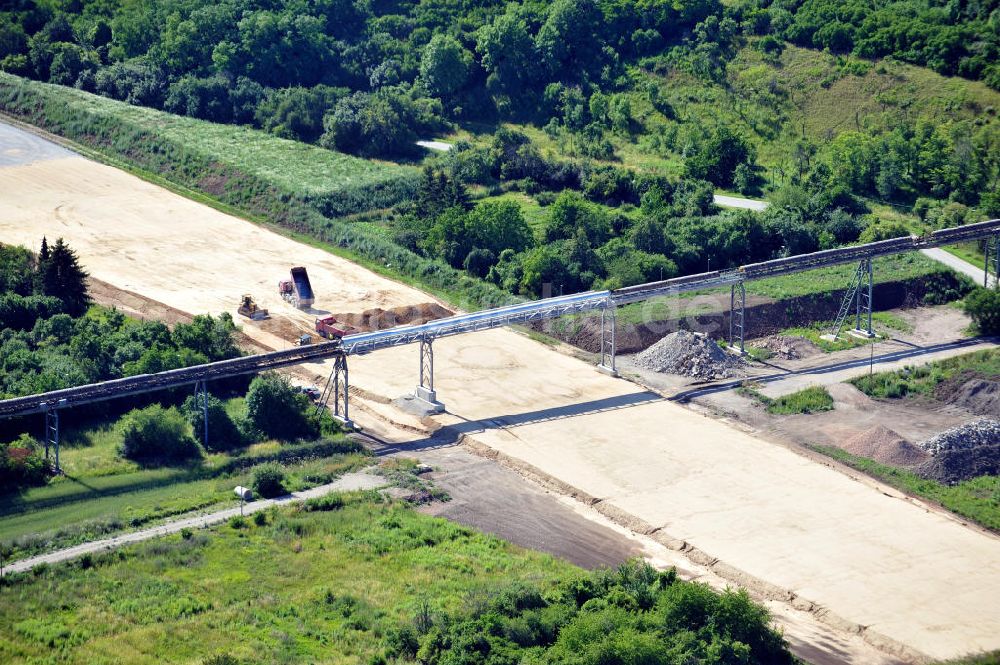 Bernburg von oben - Baustelle Ortsumgehung B 6n und BA 14 Bernburg in Sachsen-Anhalt