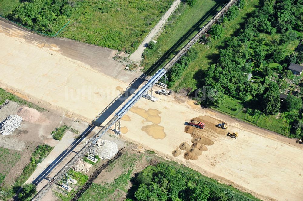 Bernburg von oben - Baustelle Ortsumgehung B 6n und BA 14 Bernburg in Sachsen-Anhalt