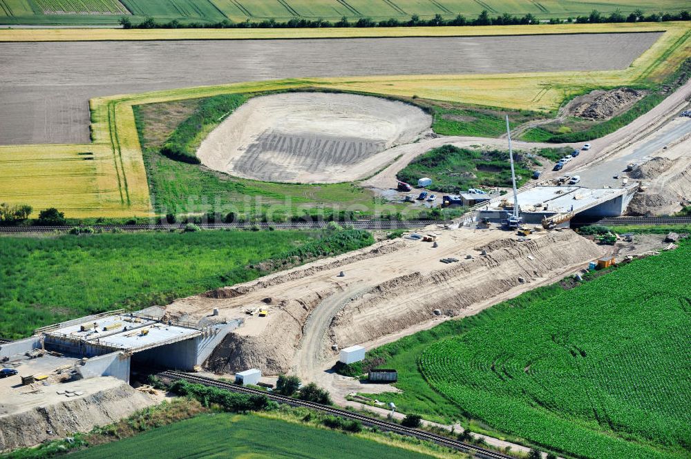 Bernburg aus der Vogelperspektive: Baustelle Ortsumgehung B 6n und BA 14 Bernburg in Sachsen-Anhalt