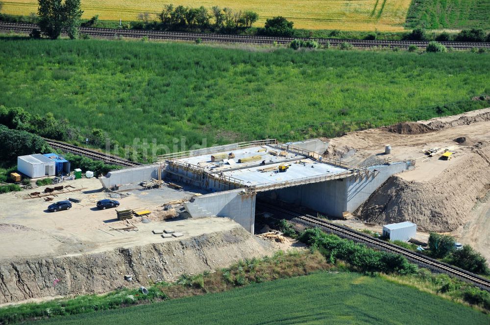 Luftbild Bernburg - Baustelle Ortsumgehung B 6n und BA 14 Bernburg in Sachsen-Anhalt