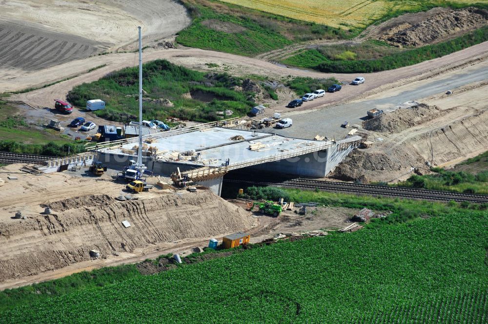 Luftaufnahme Bernburg - Baustelle Ortsumgehung B 6n und BA 14 Bernburg in Sachsen-Anhalt