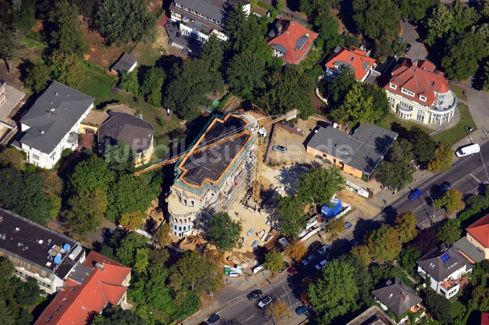 Berlin OT Dahlem von oben - Baustelle des Palais Luise im Ortsteil Dahlem in Berlin