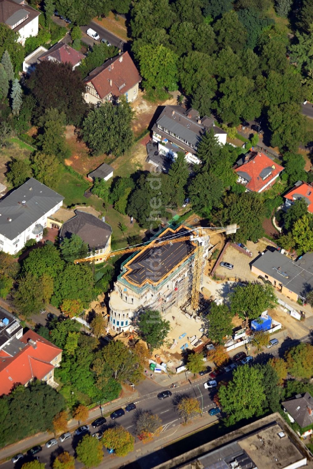 Berlin OT Dahlem aus der Vogelperspektive: Baustelle des Palais Luise im Ortsteil Dahlem in Berlin