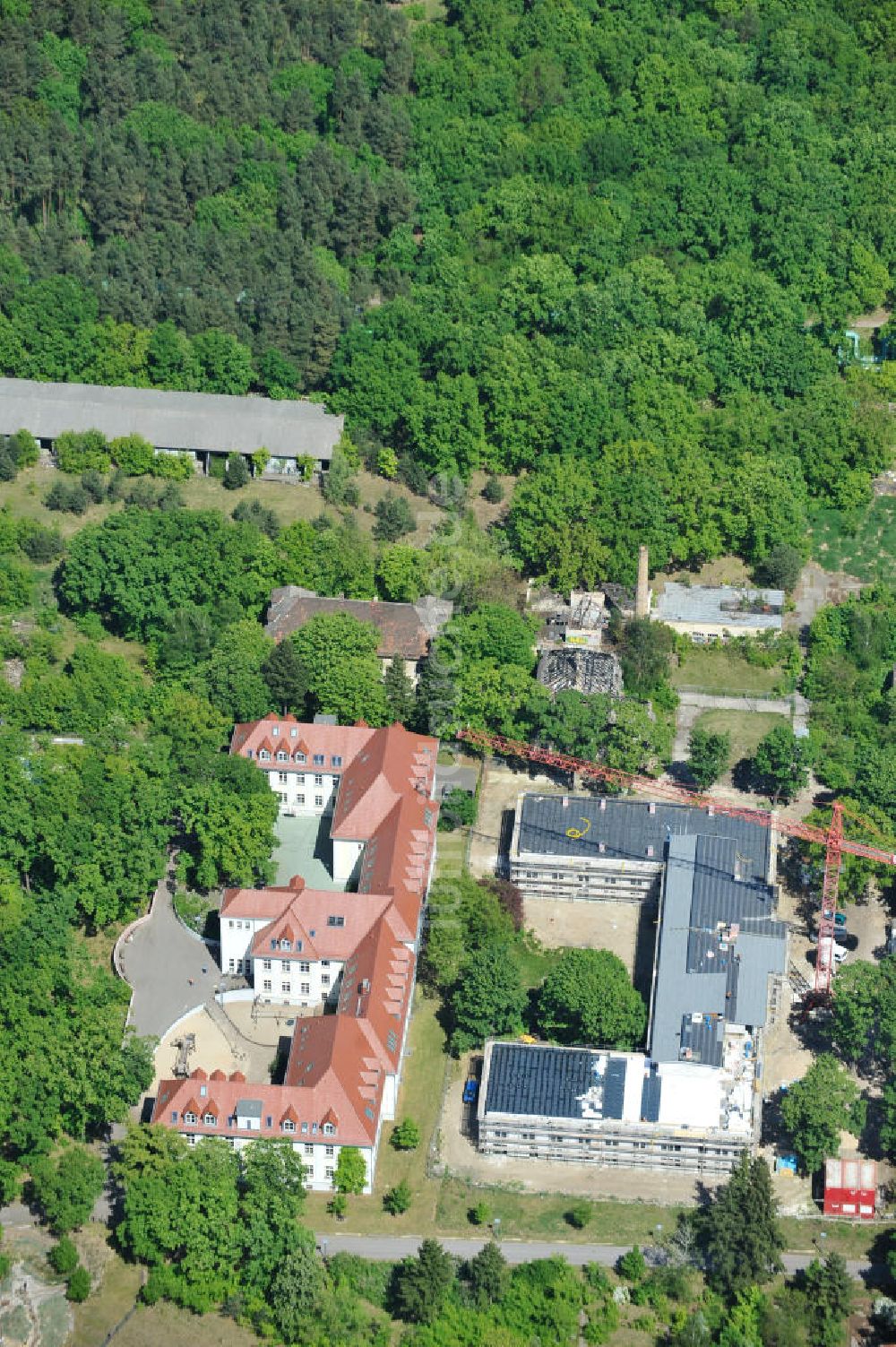 Berlin Karlshorst von oben - Baustelle Pflegeheim Treskowallee in Berlin-Karlshorst