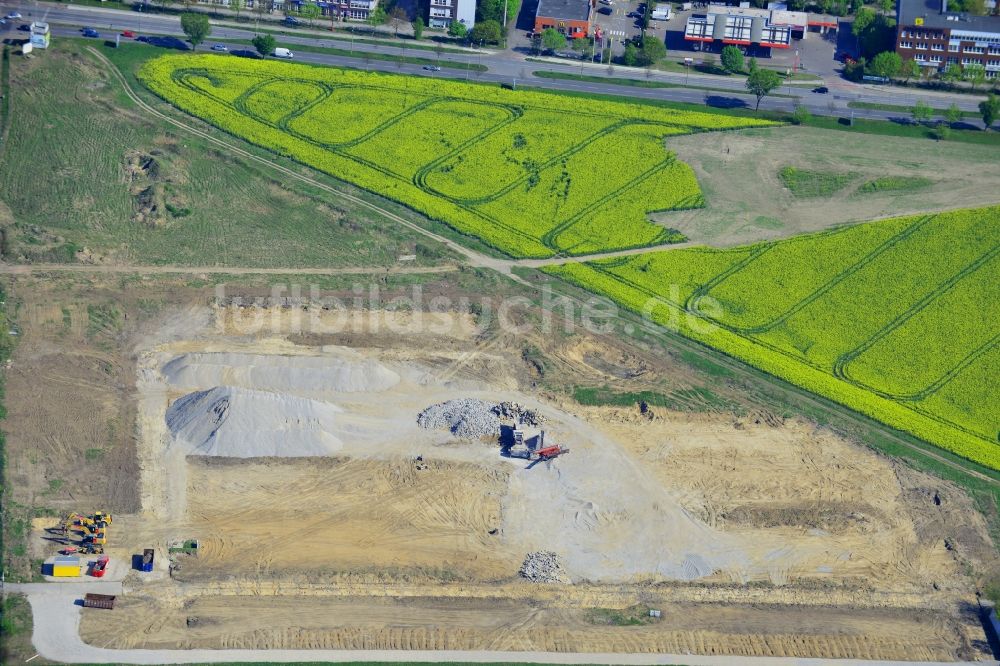 Berlin von oben - Baustelle an der Pilgramer Straße im Stadtteil Mahlsdorf im Bezirk Marzahn-Hellersdorf in Berlin