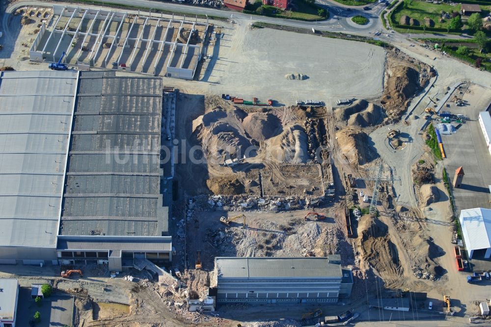 Einbeck aus der Vogelperspektive: Baustelle des Poser Park in der Stadt Einbeck in Südniedersachsen im Bundesland Niedersachsen