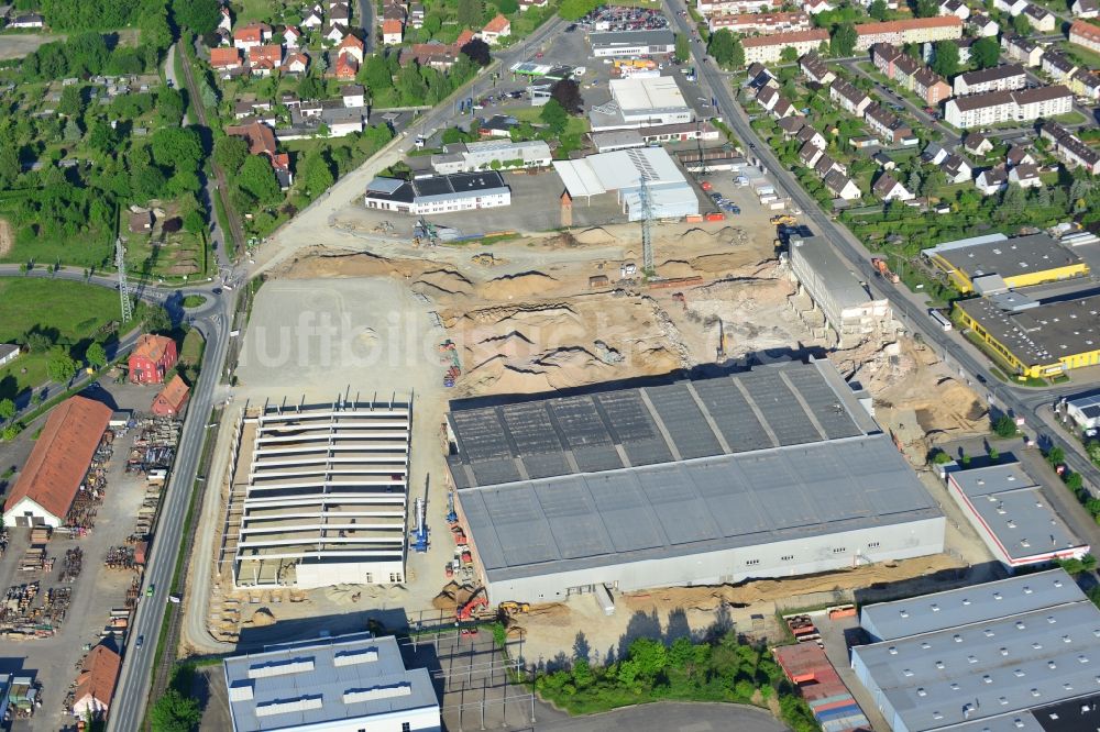 Einbeck aus der Vogelperspektive: Baustelle des Poser Park in der Stadt Einbeck in Südniedersachsen im Bundesland Niedersachsen